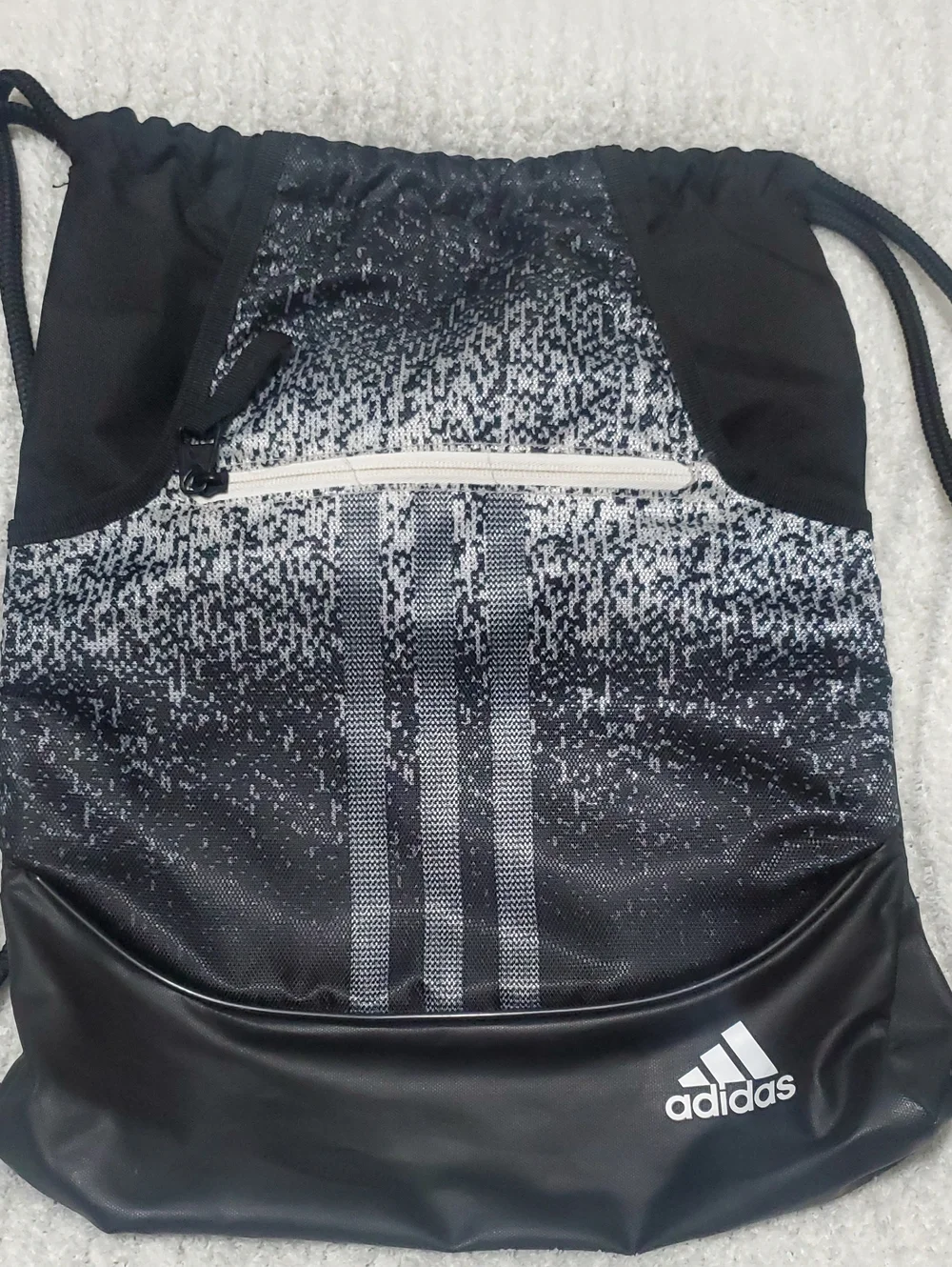adidas Black and Gray Gradient Drawstring Backpack